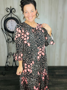 Connie Coral & Leopard Dress
