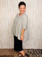 Rylee Charcoal & White Striped Top