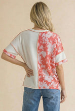 Coral & Ivory Patchwork Top