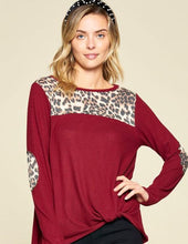 Leopard & Knot Top- Black or Burgundy