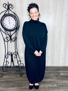 Fabulous Fall Sweatshirt Dress-Black