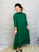 Jaqueline Ruffled Dress-Hunter Green