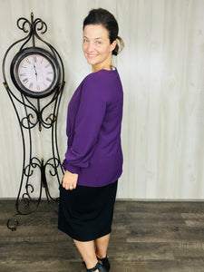 Eggplant Woven Style Blouse