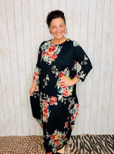 Black & Floral Parachute/Bubble Dress