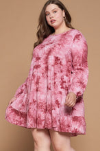 Leslie Tie Dye Tunic Dress-Wine