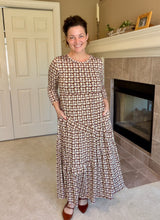 Tonya Marie Tiered Dress-Brown & Taupe