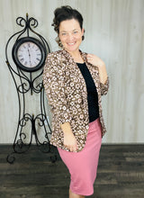 Brown Floral Blazer- Regular & Plus