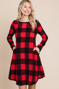 Nilah Buffalo Plaid Tunic- Red or Black & White