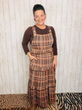 Brown Plaid Ribbed Jumper