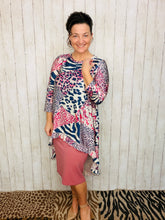 Dramatic High-Low Tunic -Mixed Animal Prints