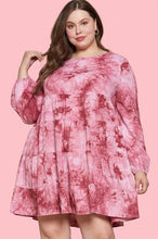 Leslie Tie Dye Tunic Dress-Wine