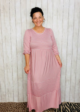 Lillian Striped Dress- Mauve