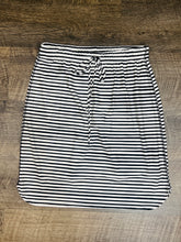 Missy Black & White Striped Print Swim/Active Skirt (Hidden Shorts) 22”