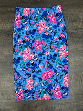 Amy Thicker Fabric Pencil Skirt- (Regular & Plus) -Multi Blue (33" Length)