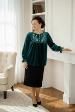 Velvet & Rose Top- Hunter Green