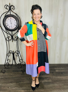 Nina Fashion Blazer- Black/Coral, Pink/Yellow or Green/Pink