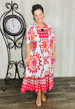 Melissa Mixed Print Dress- Pink Mix or Navy Mix