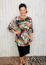 Gray & Orange Leaf Tunic