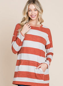 Oversized Striped Long Sweater Style