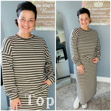 Candice Ribbed Top- Gray Stripe