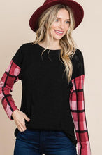 Jenny Black & Plaid Top