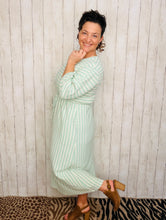 Ribbed Spring Style Lounge Dress- Mint & Ivory