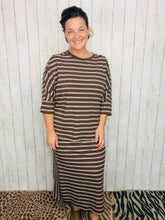 Marissa Ribbed Skirt- Brown & Cream Striped