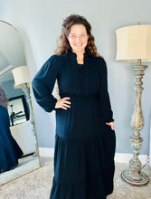 Nicole Smocked Waist Dress- Black