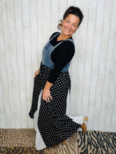 Polkadot & Jean Jumper/Denim Bib Dress