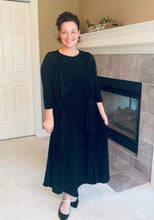 Samantha Ruffle Front Dress-Black