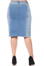 Buttons & Style Light Wash Jean Skirt