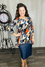 Samantha Ruffle High Low Tunic- Houndstooth of Color