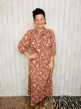 Beautiful Day Dress- Marsala Floral