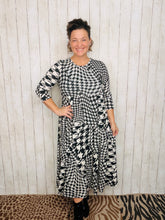Tonya Marie Tiered Dress- Midi Length-Houndstooth