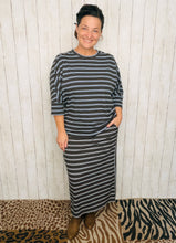 Marissa Ribbed Top- Brown & Blue Stripes