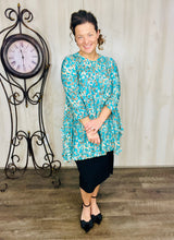 Teal & Animal Print Tunic