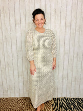 Jennifer Textured Midi Dress- Ivory & Black