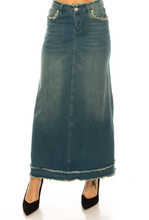 Mandy Fringe Long Jean Skirt