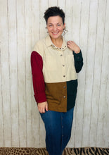 Corduroy Color Block Shacket