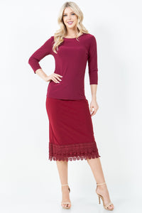 Jessica Lace Skirt Extender- Burgundy