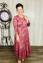 Tonya Tiered Dress- Olive Floral