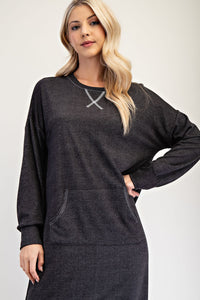 Sophia Sweatshirt Dress-Black