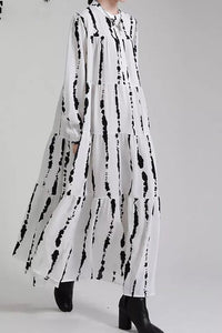 Kendra White Ink Dot Dress