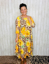 Handkerchief Love Yellow Floral & Leopard Dress