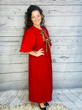 Sonja Leopard Bow Dress-Red