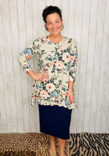 Samantha Ruffle High Low Tunic-Ivory Floral