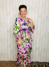 Juliet Ruffle Dress-Purple Floral