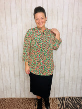 Valarie Green & Coral Top