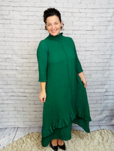 Jaqueline Ruffled Dress-Hunter Green