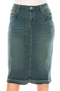 Kayla Vintage Wash Jean Skirt